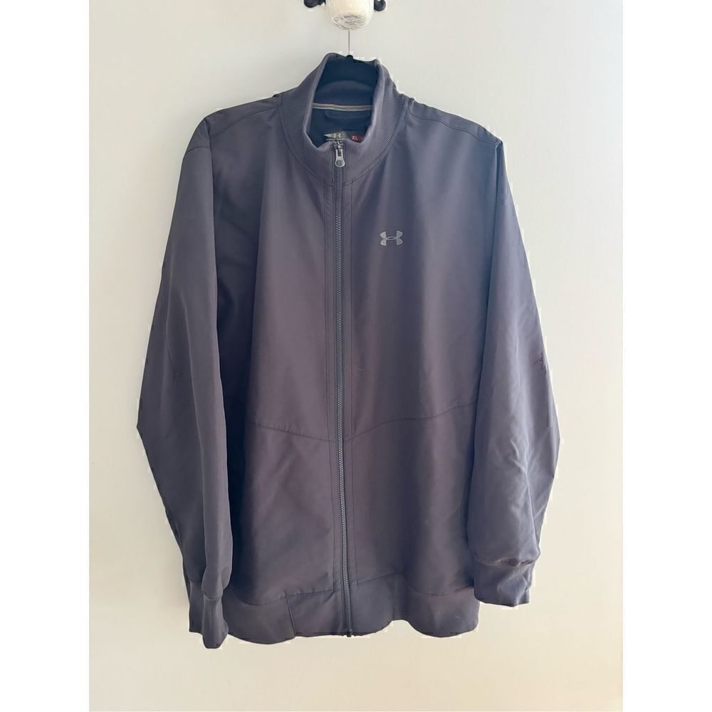 Under Armour Men’s XL Gray Fleece Lined Full Zip Jacket Coat Pockets